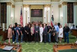 Assemblymember Rudy Salas with Gold Star families in the state capitol.